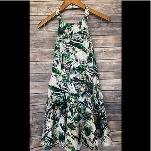 Parker Leona palm print halter dress